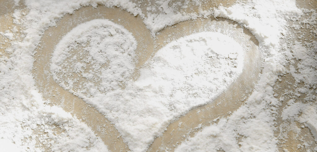 A heart form in the dough.